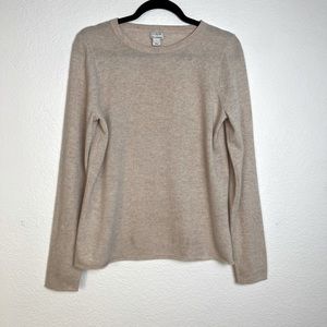 J. Crew Cashmere long sleeve pullover sweater size Large. Light Heather pink.